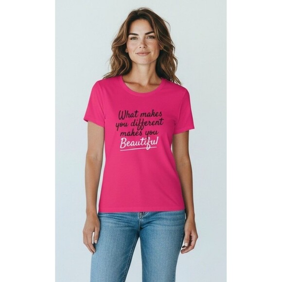 Wound Up Tops - Wound Up Pink Graphic Tee, Size Medium, Inspirational Quote Shirt